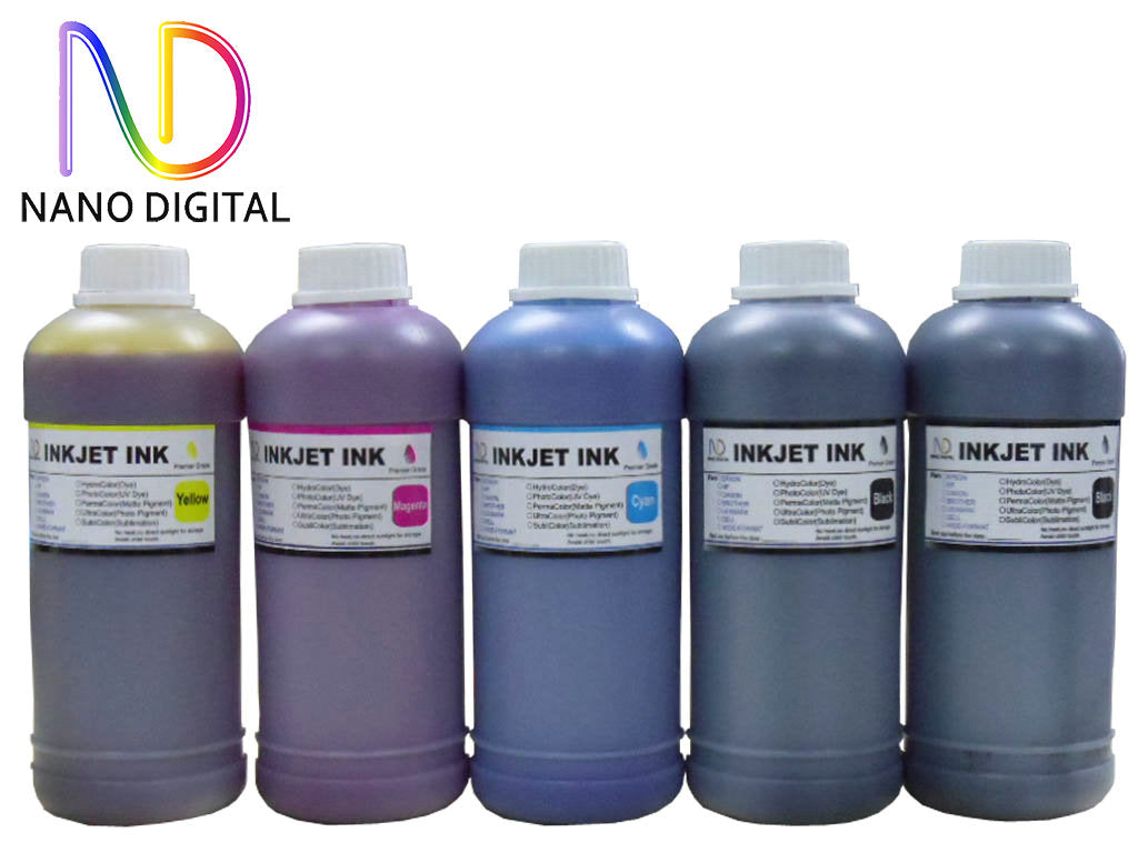 5X500ml (Pint) Pigment K+Dye CMYK Refill Ink for Canon Printers