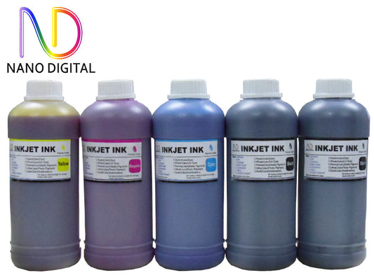 5X500ml (Pigment K+Dye CMYK) Refill Ink for Canon Printers