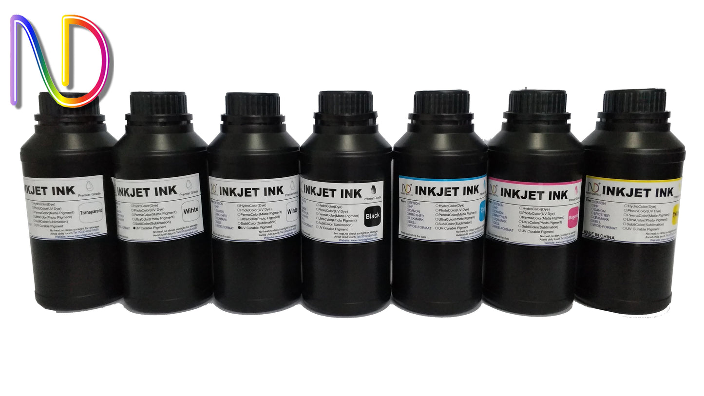 7x250ml Premium Led UV Curable ink for Epson printer